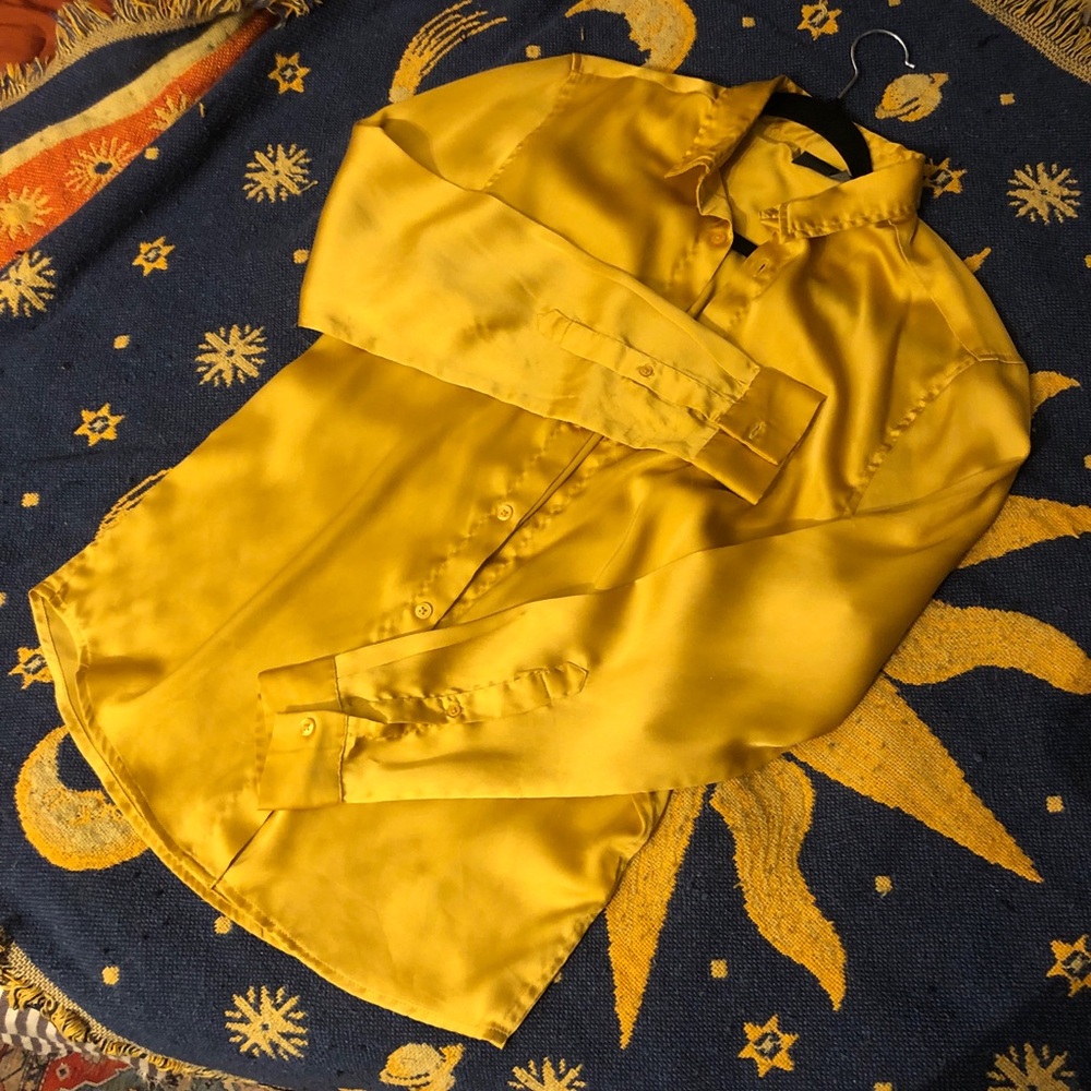 Vintage ASOS 90s silk blouse in Marigold